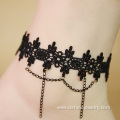 Black Lace Anklet With Chains Women Ankle Bracelet Wholesale